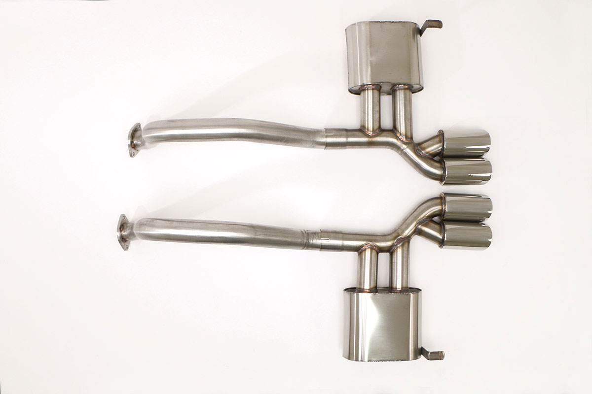 B&B PRT Exhaust System with Quad Round Tips Corvette C5 FCOR-0215