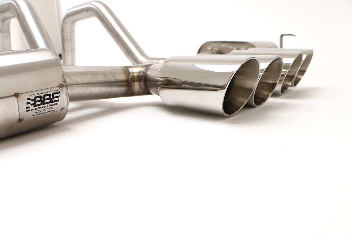 B&B PRT Exhaust System with Quad Round Tips Corvette C5 FCOR-0215 image 3