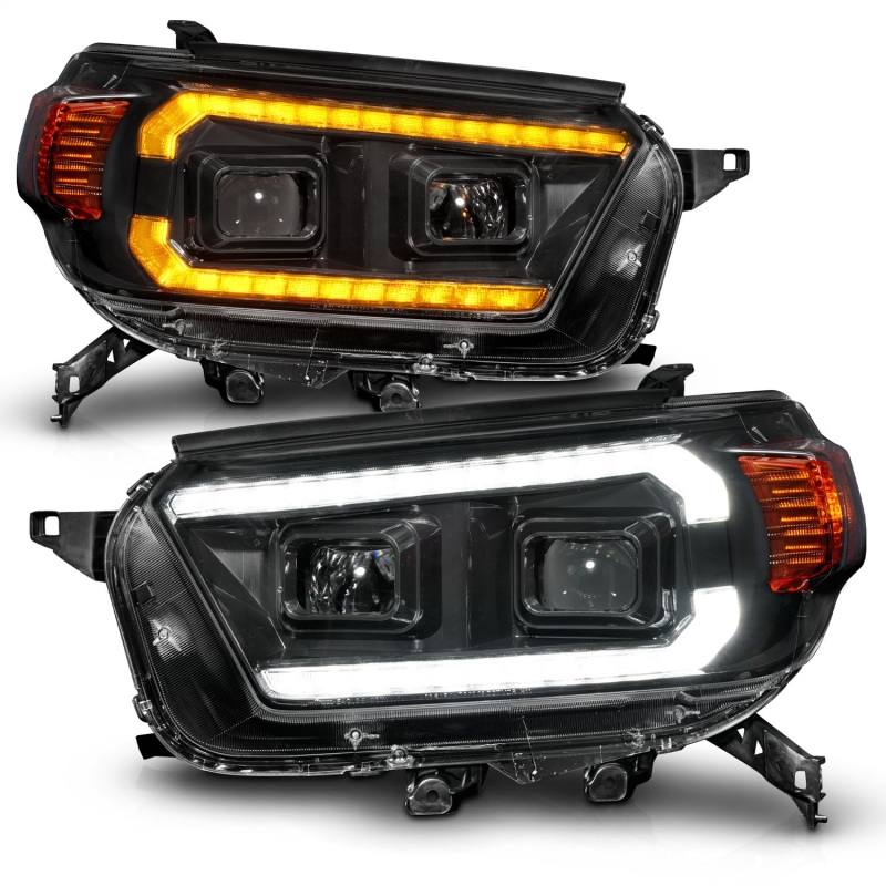 ANZO 10-13 Toyota 4Runner Projector Headlights - Black 111602 image 3