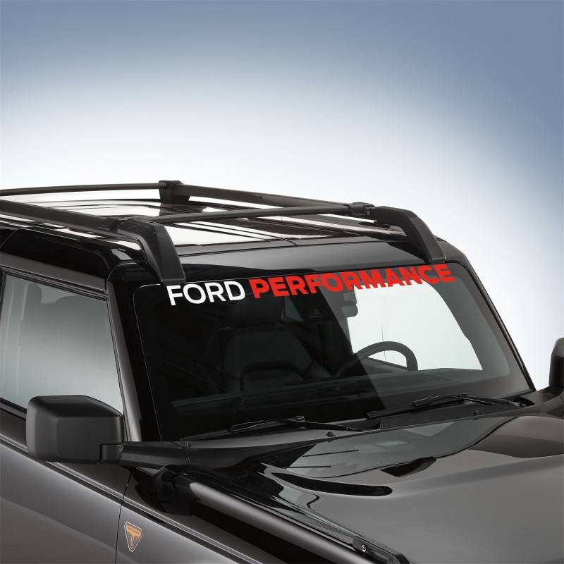 Ford Racing Ford Performance Bronco Windshield Banner - White/Red m-1820-brr image 3