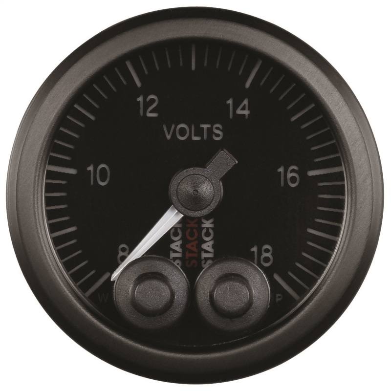 Autometer Stack 52mm 8-18V Pro-Control Battery Voltage Gauge -Black ST3516 image 2