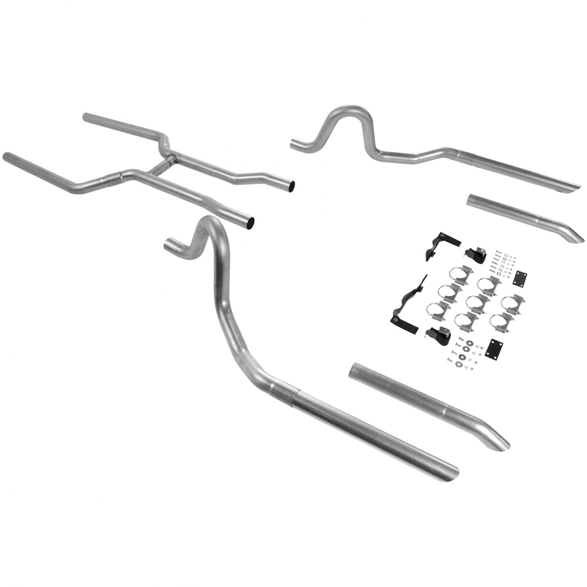 Flowmaster GM A-Body V8 All 2.50 Tubing From Trans X-Member Back, Dual Out Rear 17107 image 2