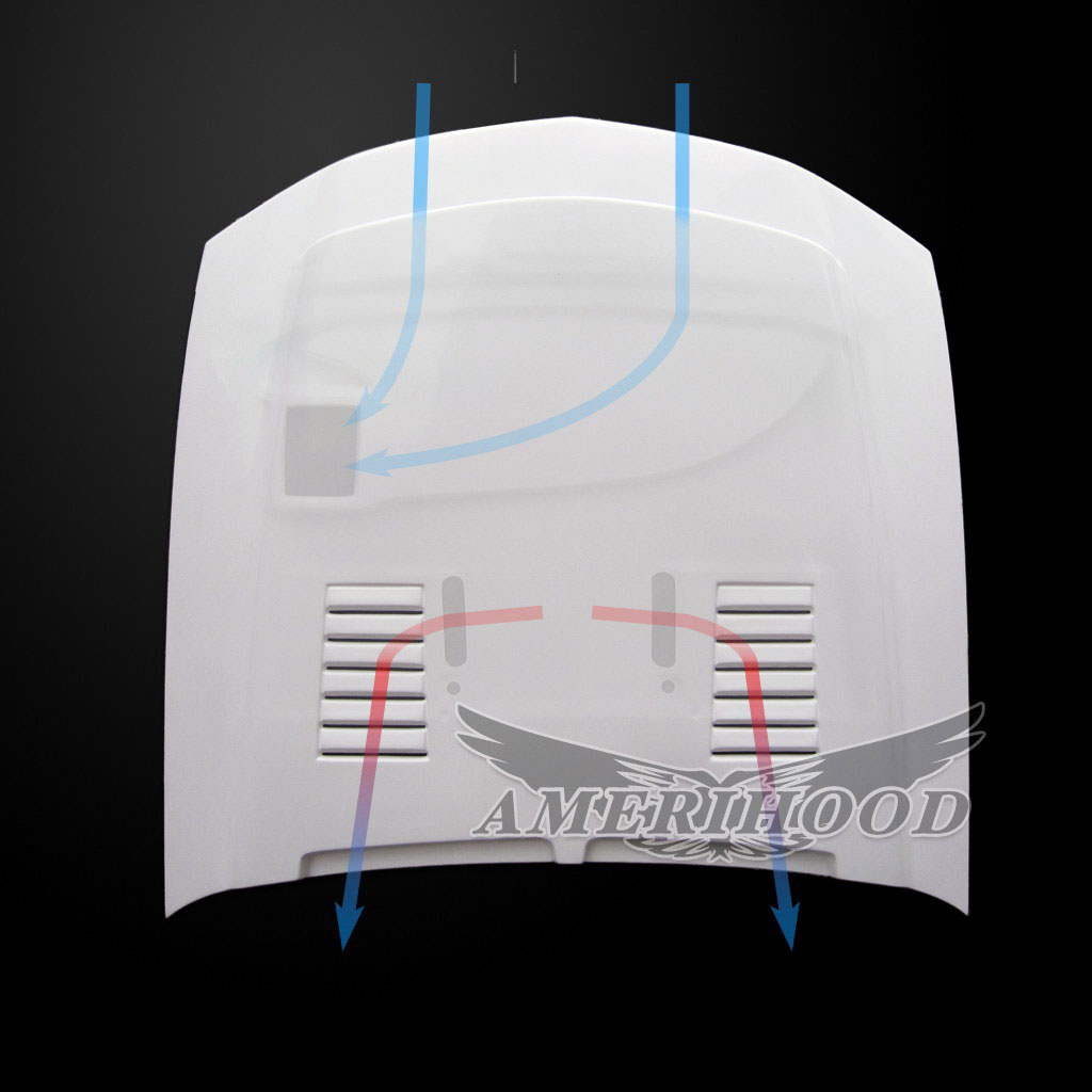 Amerihood Ford Mustang Shelby GT500 SSE Style Functional Heat Extraction Ram Air Hood FM05AHSSEFHW500 image 4
