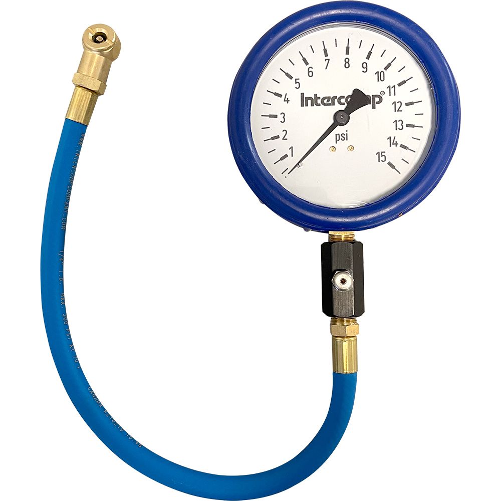 INTERCOMP Air Gauge 15 x 1/2 psi 4in Glow Dial 360058