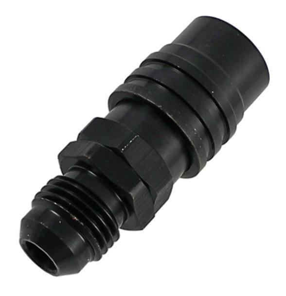 JIFFY-TITE 6AN Straight Push Lock Valved Quick Connect BLK 21406j