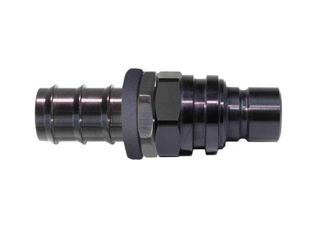 JIFFY-TITE 6AN Straight Push Lock Valved Quick Connect BLK 22506p