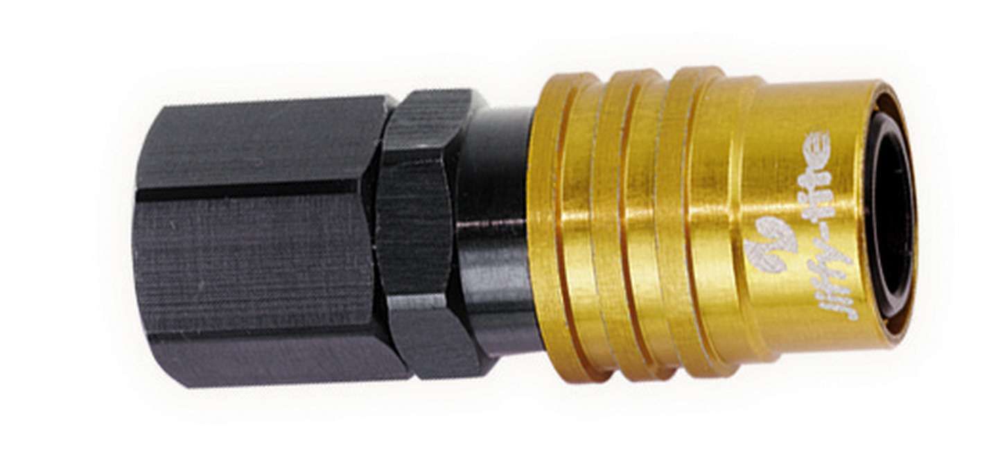 JIFFY-TITE 8AN Straight FM Thread Valved Quick Connect BLK 31308
