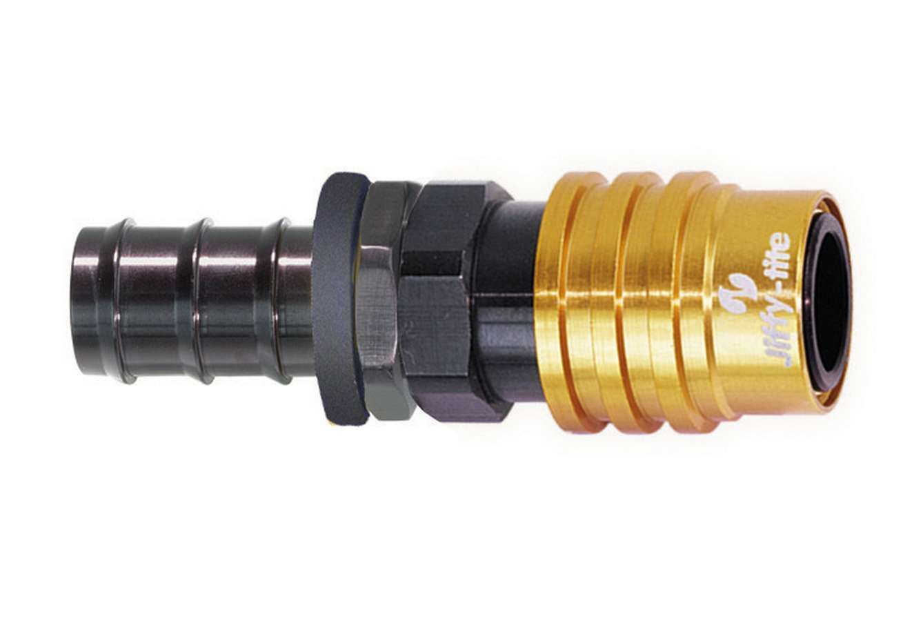 JIFFY-TITE 8an Socket Push Lock Hose End- Valved 31508p