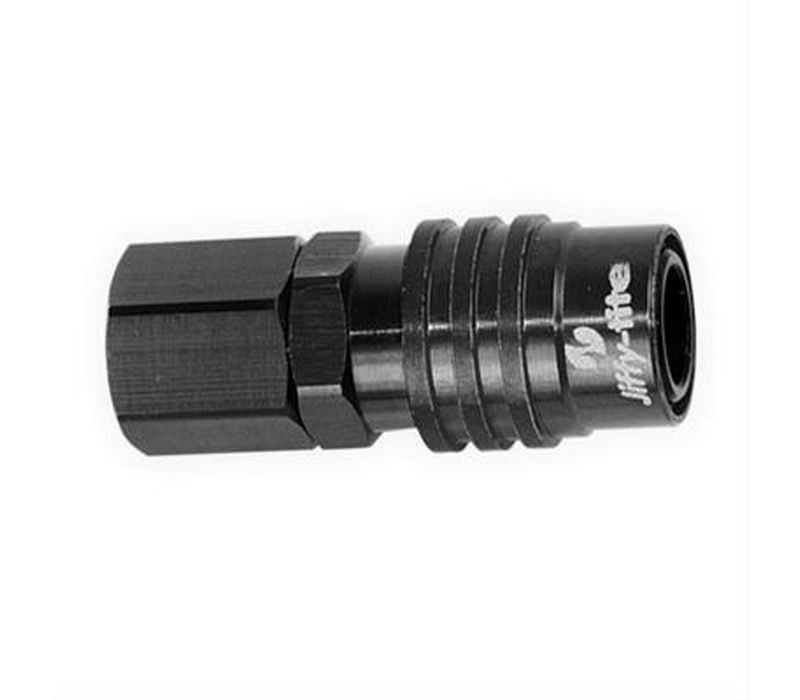 JIFFY-TITE 8an Fitting Socket Female- Valved (Black) 51308j
