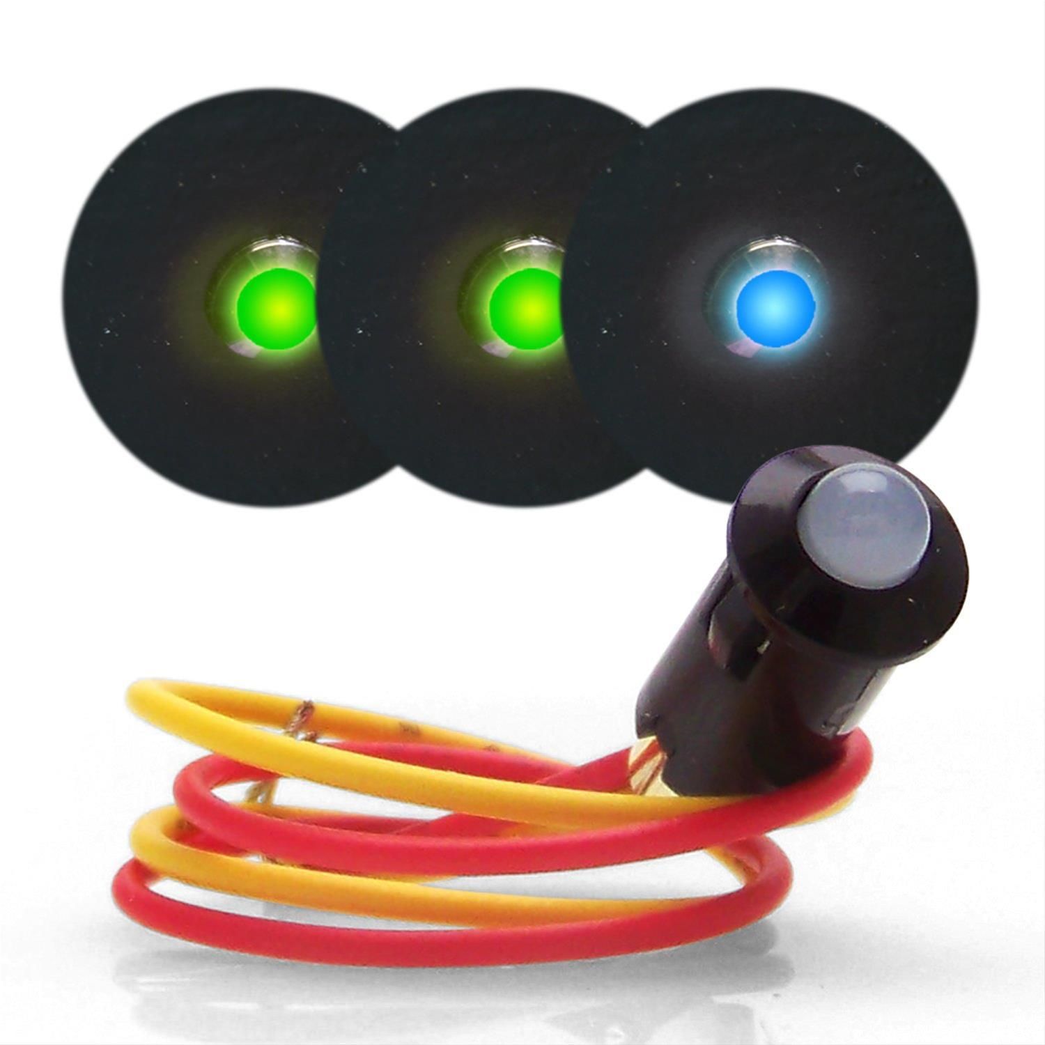 KEEP IT CLEAN 12V LED Dash Indicator Lights 2 Green 1 Blue kicswind2dash