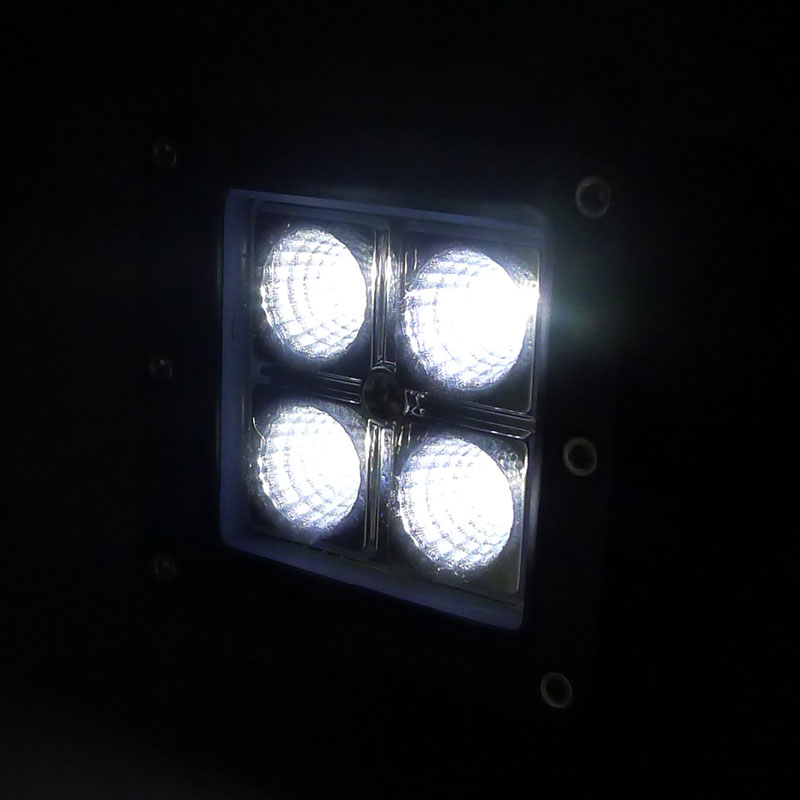 SPEC-D Tuning 3 4 LED Work Light Square - Flood Beam Pattern lf-3204fsq image 6