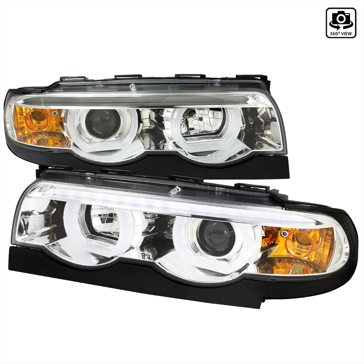 Spec-D Tuning Bmw E87 Halo Projector Headlight - Chrome LHP-E3895-TM