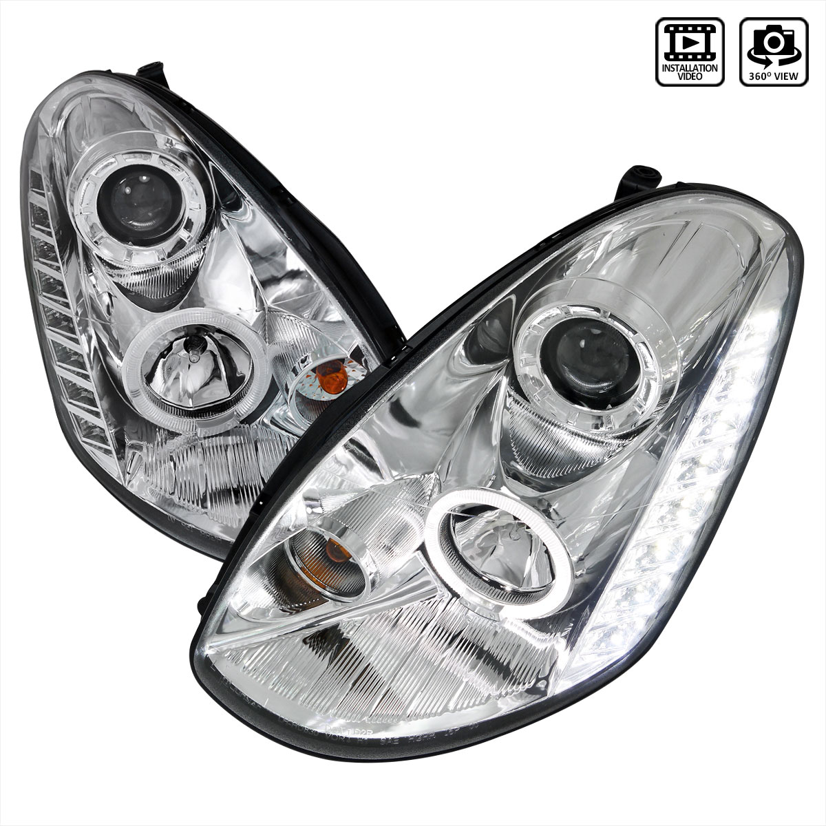 SpecD Tuning Infiniti G35 Projector Headlight Chrome Housing Sedan