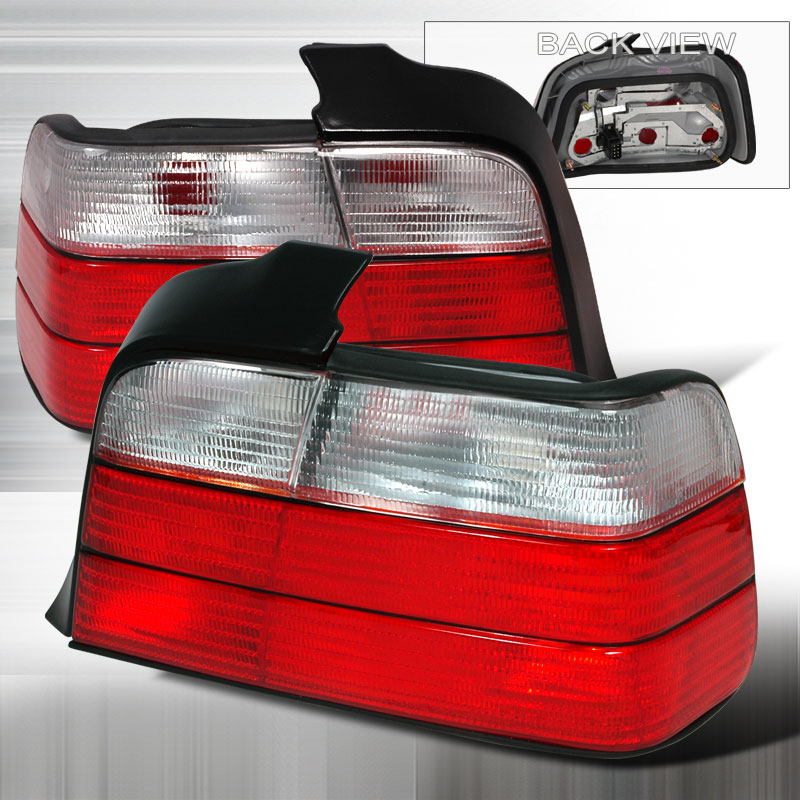 Spec-D Bmw E36 4dr Taillights - Red / Clea (Lt-E364rpw-Ks) LT-E364RPW-KS