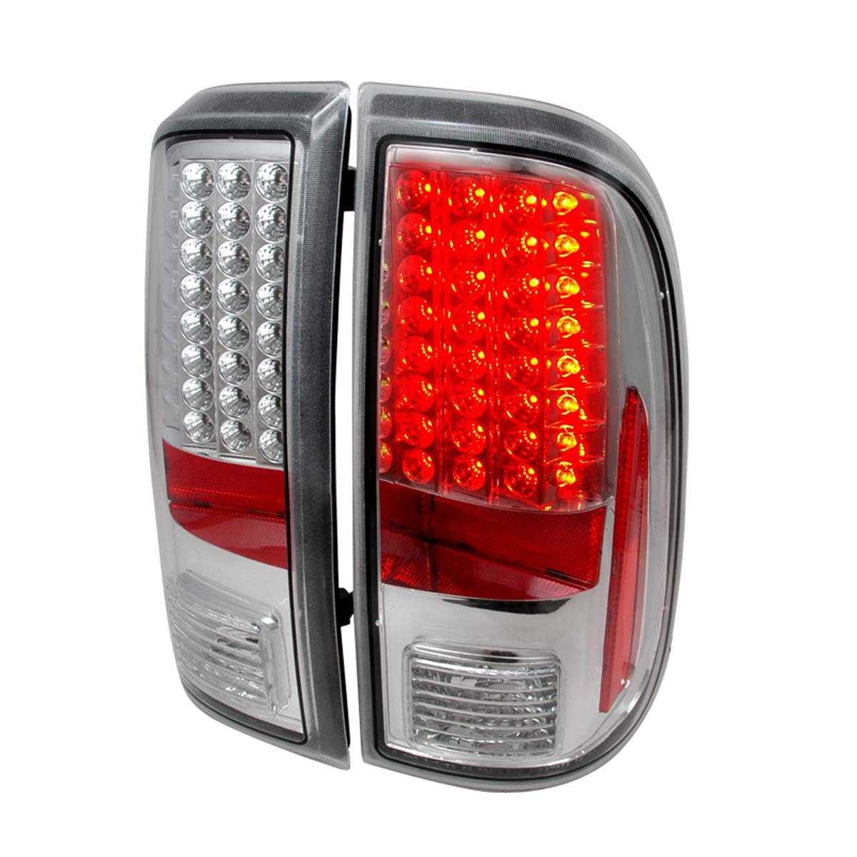SpecD Tuning Ford F250 Led Tail Lights Chrome LTF25008CLEDKS