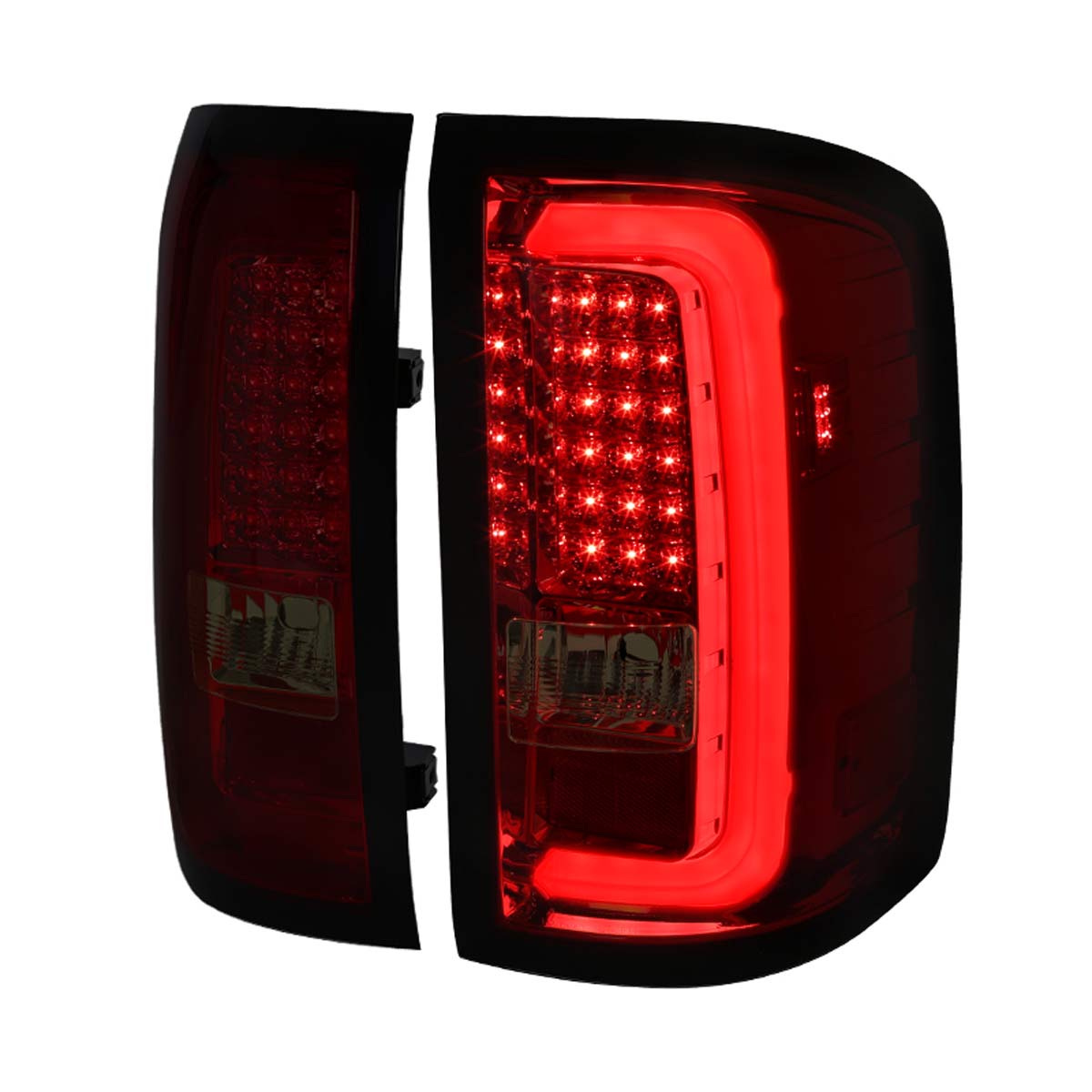 SpecD Tuning GMC Sierra LED Tail Lights Red/Smoke LTSIE14RGLEDTM
