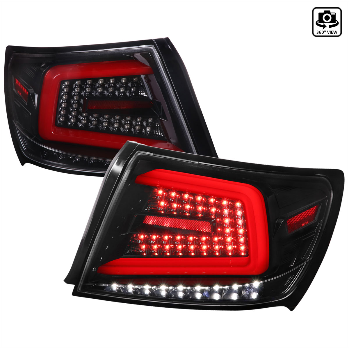 SpecD Tuning Subaru WRX Sedan LED Light Bar Glossy Black Housing