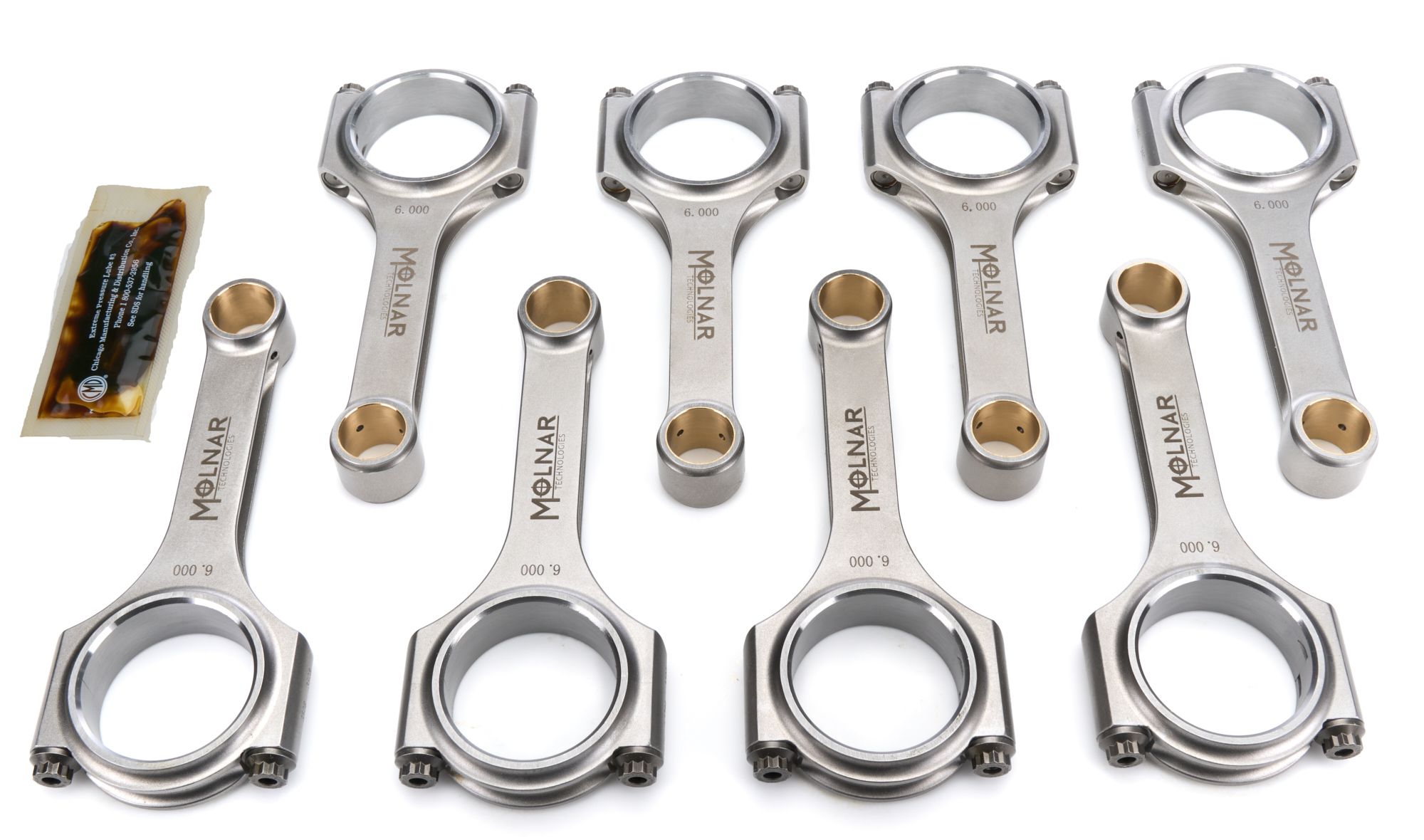 MOLNAR TECHNOLOGIES 6.000 H-Beam Rod Set SBC ch6000nlb8a