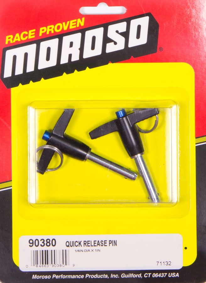 Moroso Quick Release Pin - 1/4in Diameter x 1in Long - 2 Pack 90380