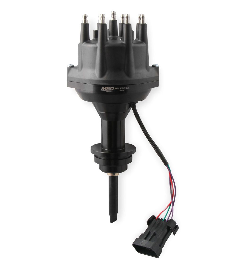 MSD Dist. Black Dual Sync Chrysler 318-360 SB 23813