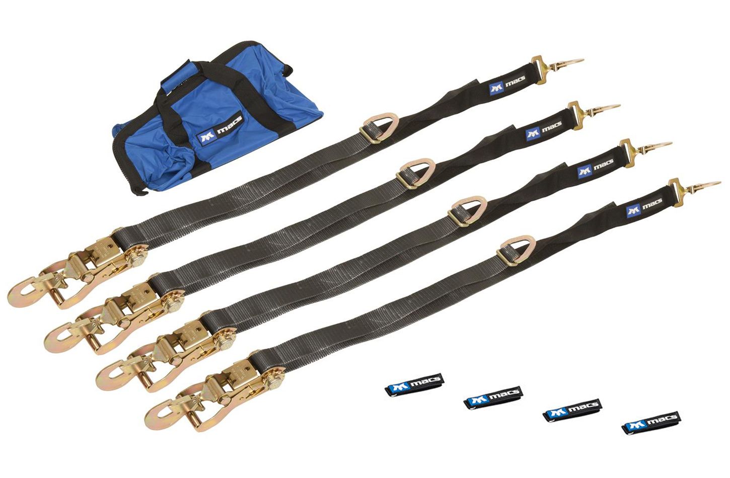MACS CUSTOM TIE-DOWNS 4 Tie Down/Axle Strap Combo Direct Hook 511118