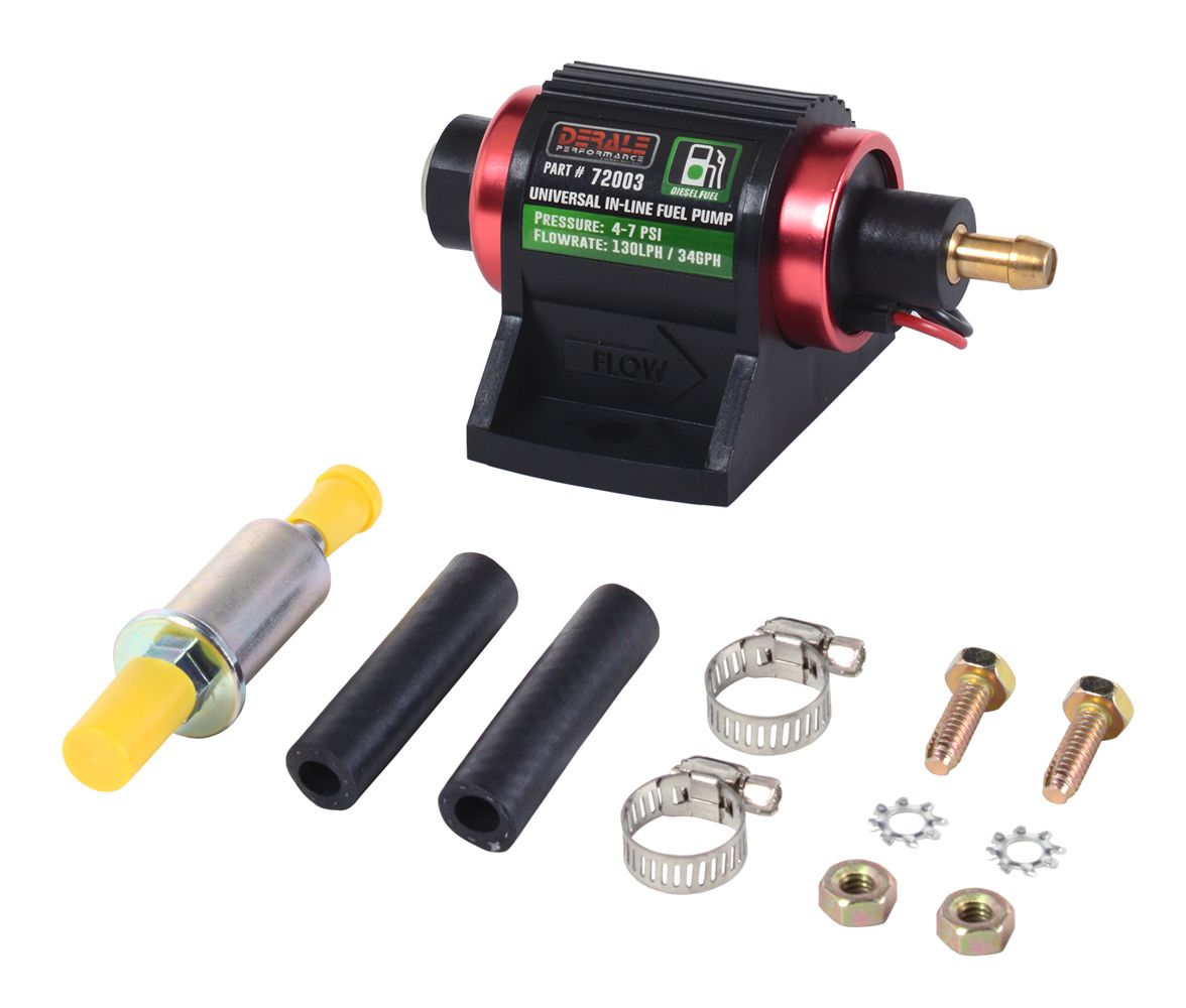 DERALE In-Line Fuel Pump 130LPH Diesel 72003 image 2