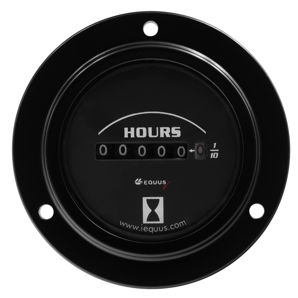 EQUUS 2.0 Dia Hourmeter Gauge Flange Mount - Black e6210