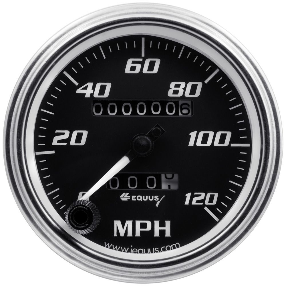 EQUUS 3-3/8 Dia Speedometer 0-120 MPH Chrome Mech e7072 image 2