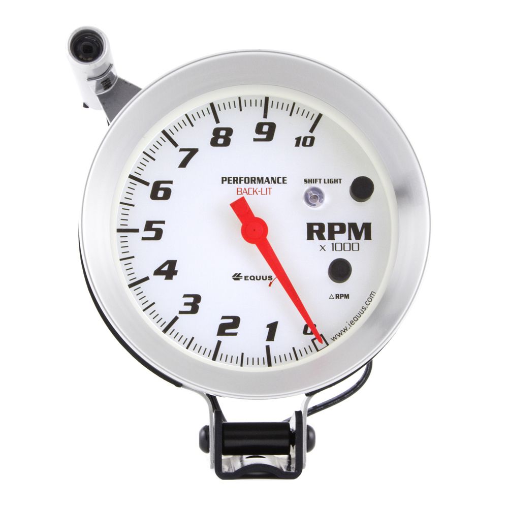 EQUUS 5in Dia Tachometer 10k RPM Silver e8080 image 2