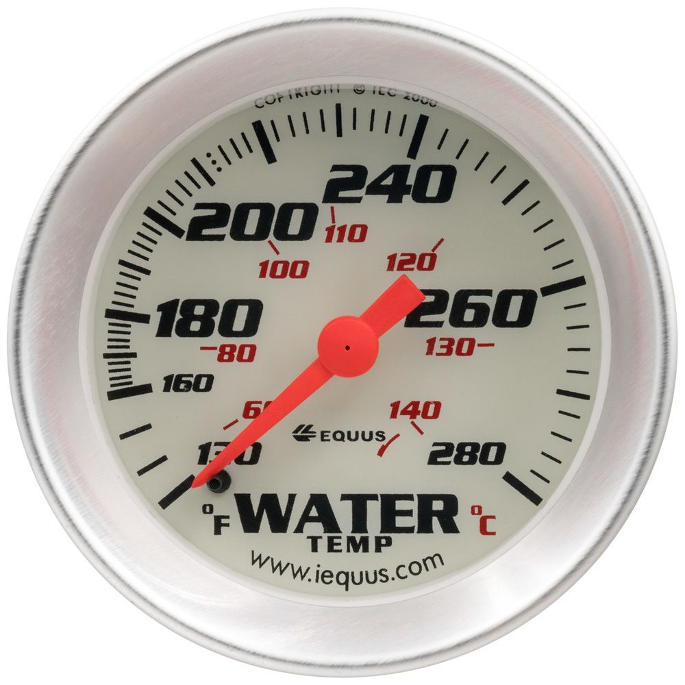 EQUUS 2.0 Dia Water Temp Gauge Silver 130-280 e8242 image 2