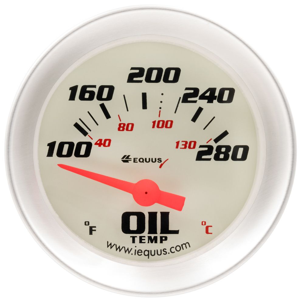EQUUS 2.0 Dia Oil Temp Gauge Silver 100-280 e8243 image 2