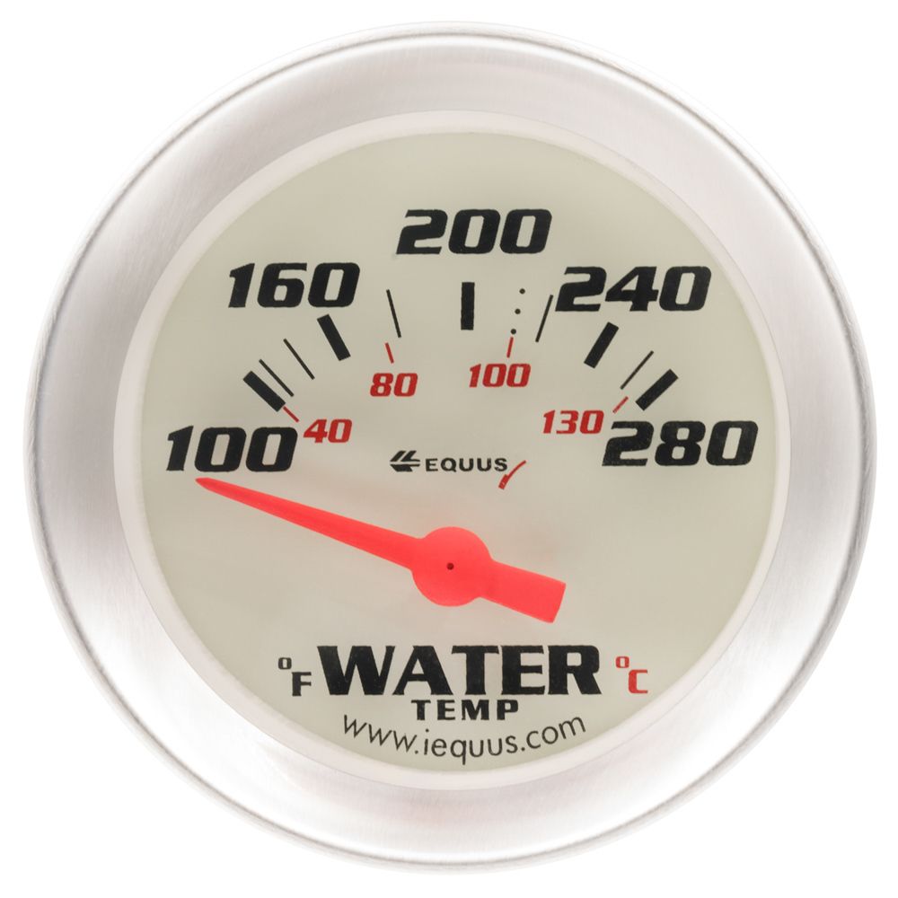 EQUUS 2.0 Dia Water Temp Gauge Silver 100-280 e8262 image 2