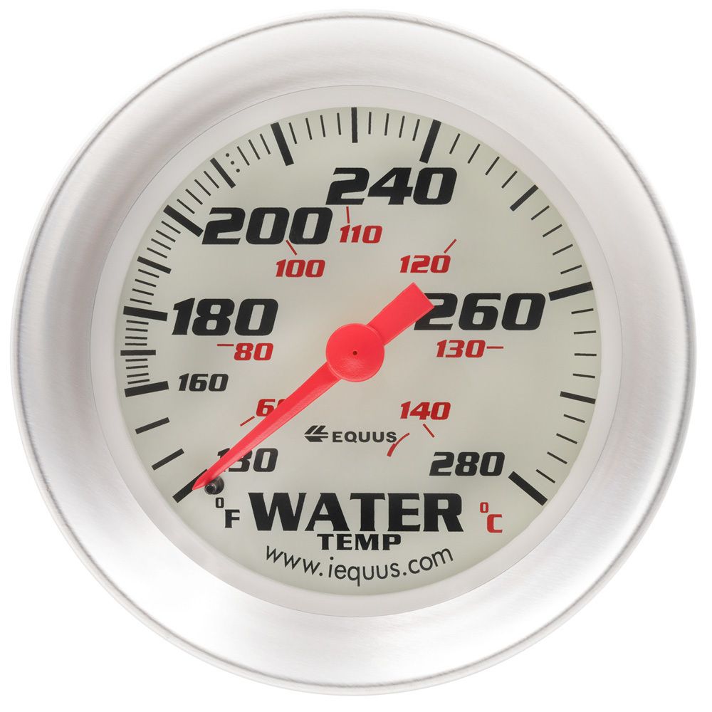 EQUUS 2-5/8 Dia Water Temp Gauge Silver 130-280 e8442 image 2