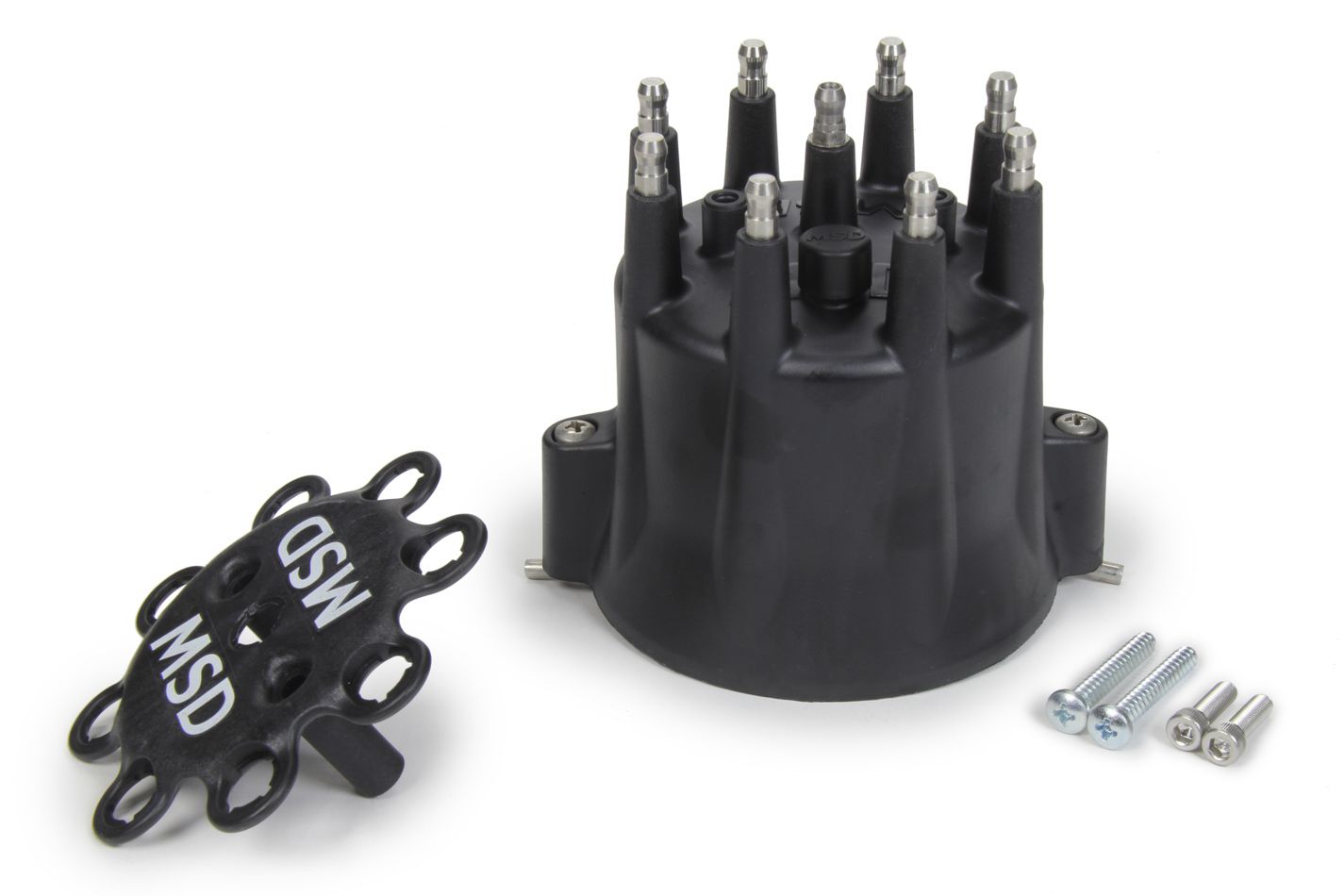 MSD Distributor Cap & Ret- Chevy V8 HEI- Black 84333 image 2