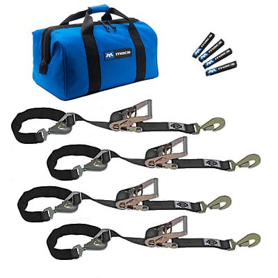 MACS CUSTOM TIE-DOWNS 4 Tie Down/Axle Strap Combo Twisted Hook 511108 image 2