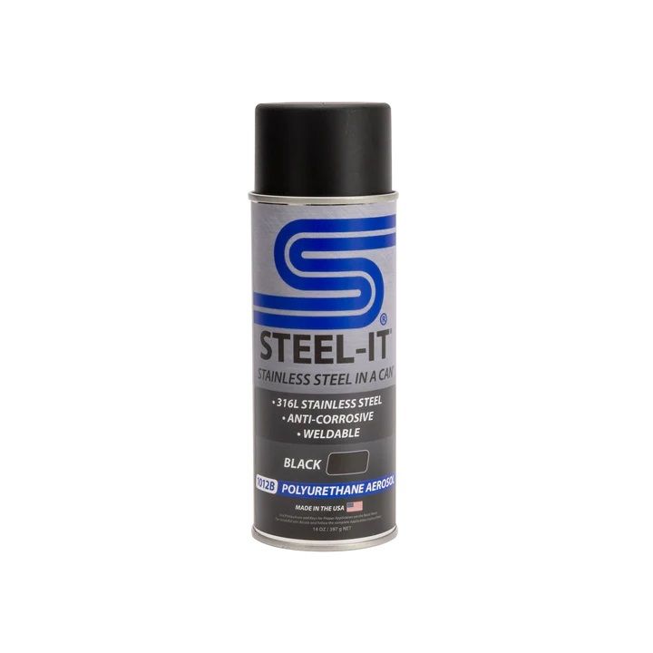 STEEL-IT Black Polyurethane 12oz Spray Can fgae1012d image 2