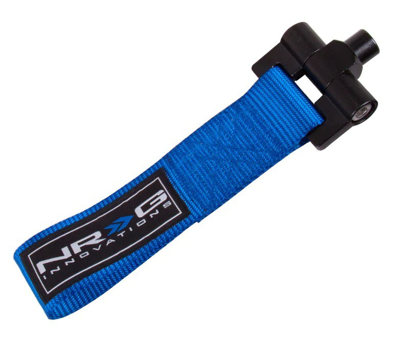 NRG Bolt-In Tow Strap Blue- BMW E30 (5000lb. Limit) tow-e30bl
