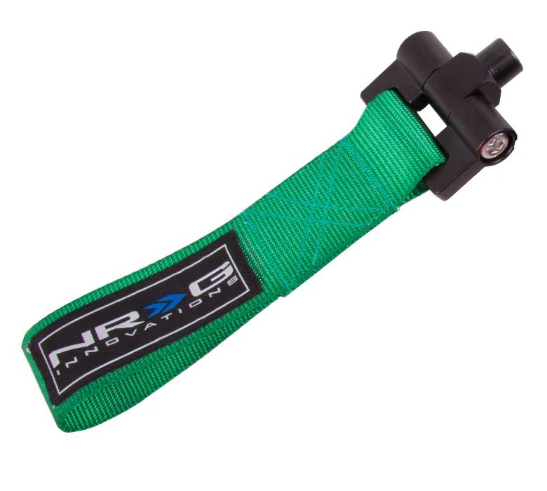 NRG Bolt-In Tow Strap Green- BMW E30 (5000lb. Limit) tow-e30gn
