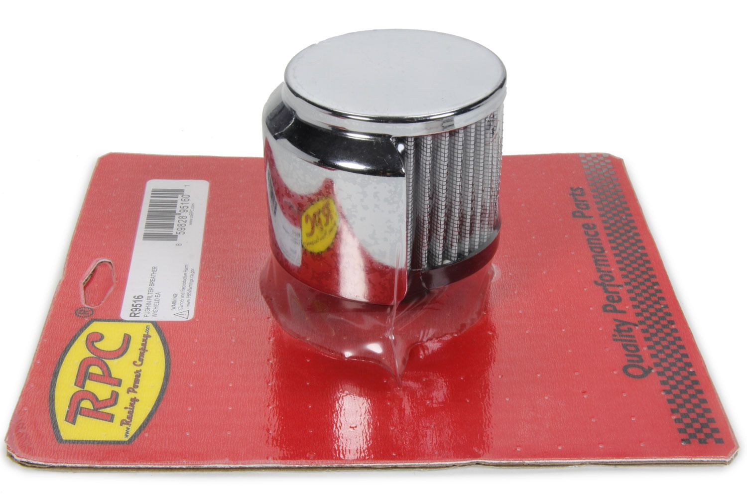 RACING POWER CO-PACKAGED Push-In Filter Breather W/Shield r9516
