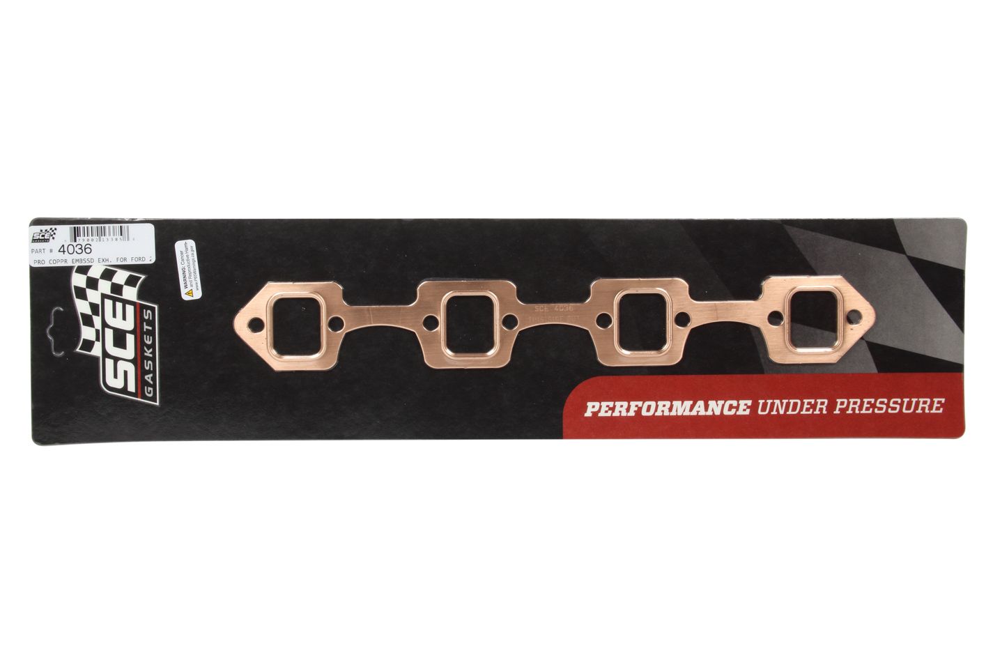 SCE GASKETS Ford Windsor Copper Embossed Exhaust Gasket 4036
