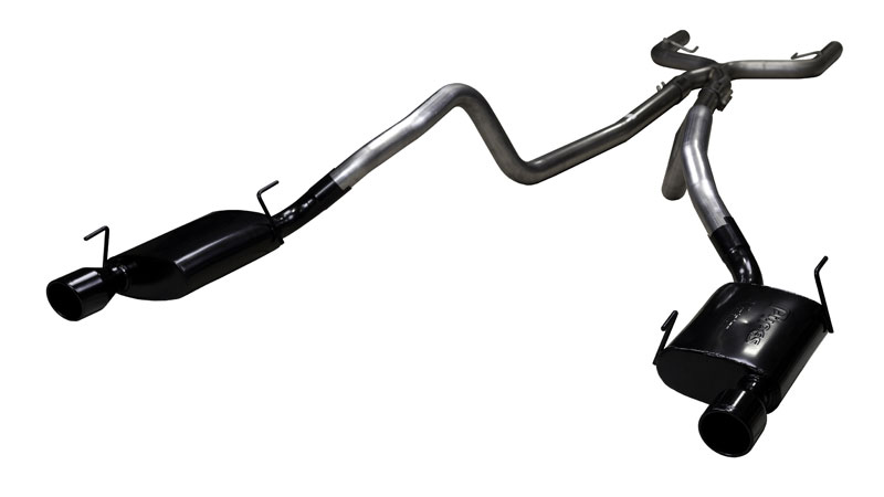 Pypes Mustang V6 409 SS True-Dual System - Phantom Black Tips SFM68B