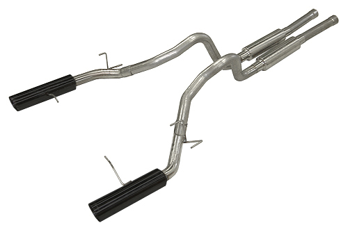 Pypes Mustang GT 3 inch SUPER SYSTEM Exhaust System - Phantom Black Tips SFM76MB