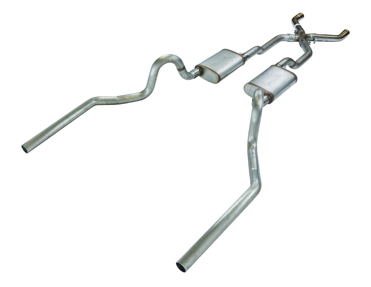 Pypes Grand Prix 2.5" High Tuck Exhaust Crossmember-back System w/ X-pipe No Mufflers SGA20