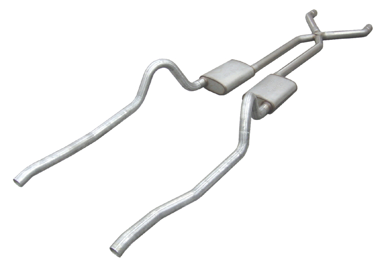 Pypes Mopar A-Body 2.5" Crossmember Back w/ X-Pipe System Violator SMA10V