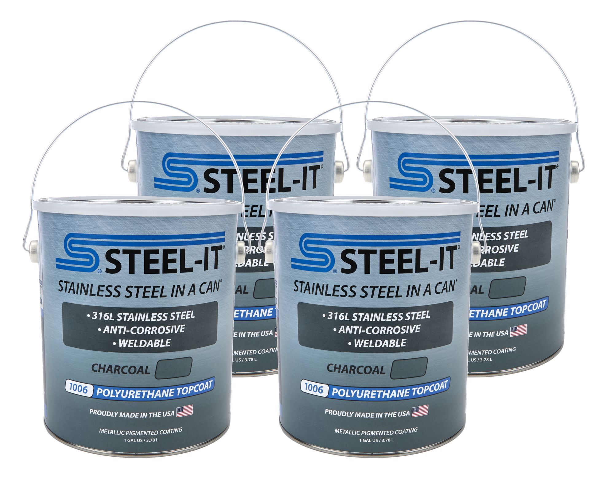 STEEL-IT Charcoal Polyurethane Case 4 x 1 Gallon case1006g