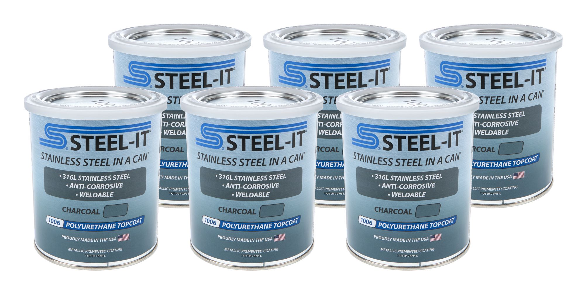 STEEL-IT Charcoal Polyurethane Case 6 x 1 Quart case1006q
