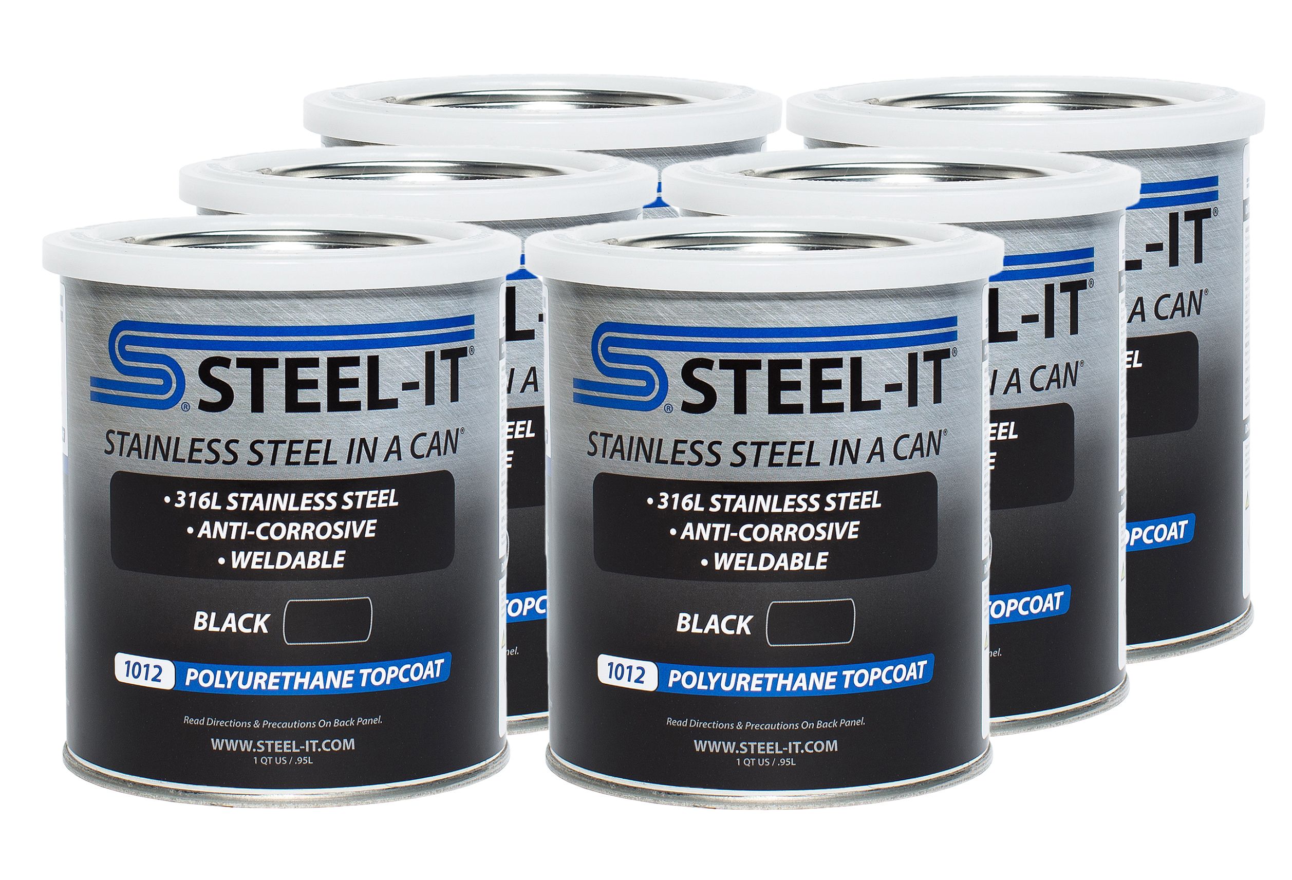 STEEL-IT Black Polyurethane Case 6 x 1 Quart case1012q