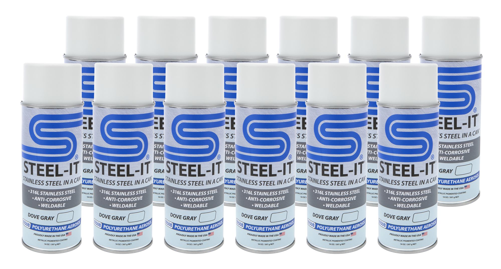 STEEL-IT Dove Gray Polyurethane Case 12 x 14oz Can case1050b