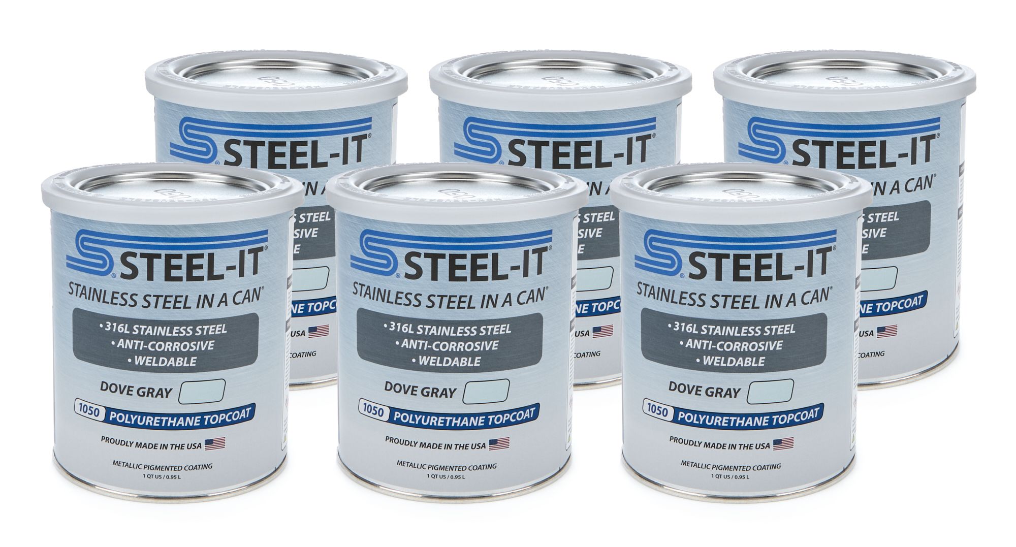 STEEL-IT Dove Gray Polyurethane Case 6 x 1 Quart case1050q