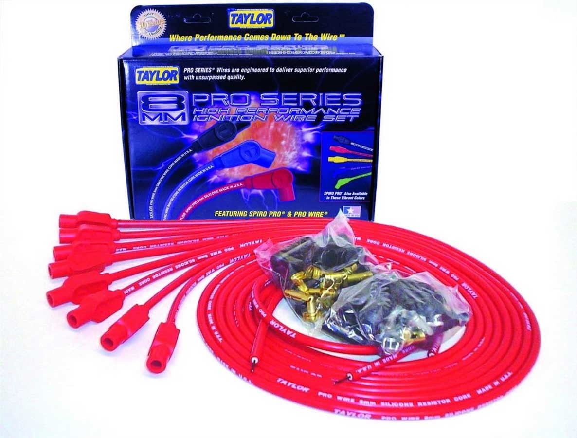 Taylor 8mm Red Pro Wire 180 Dgr 70255